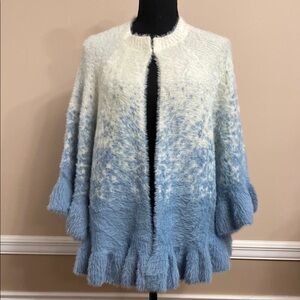 Women's Blue and White Sweater Large NWOT